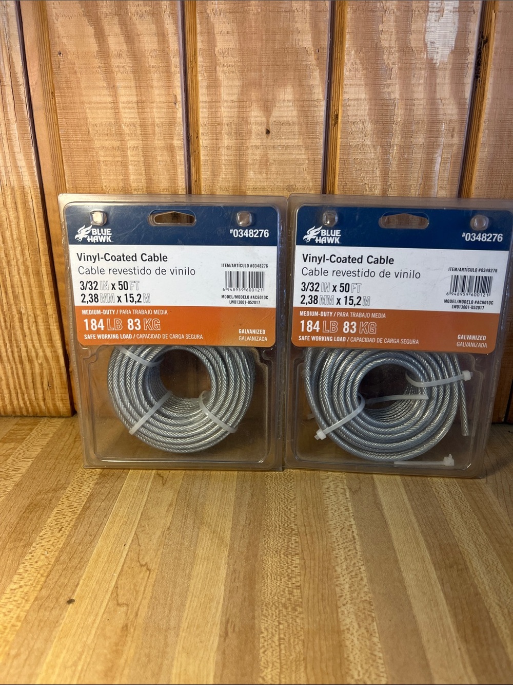 Blue Hawk Vinyl-Coated Cable 3/32 in x 50 ft - Gray (2 Pack)